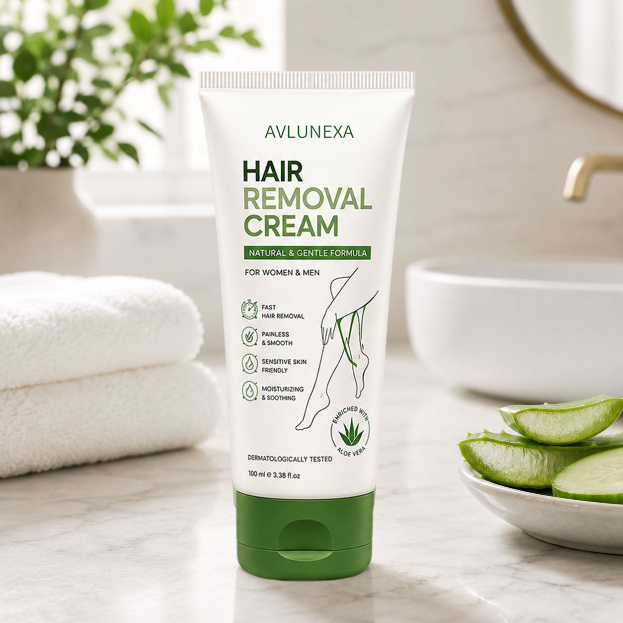 Avlunexa™ Natural Gentle Hair Removal Cream | For Women & Men, Sensitive Skin